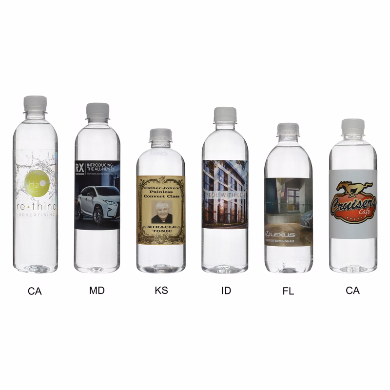 Custom Label 16.9 oz Short Bullet Bottled Water