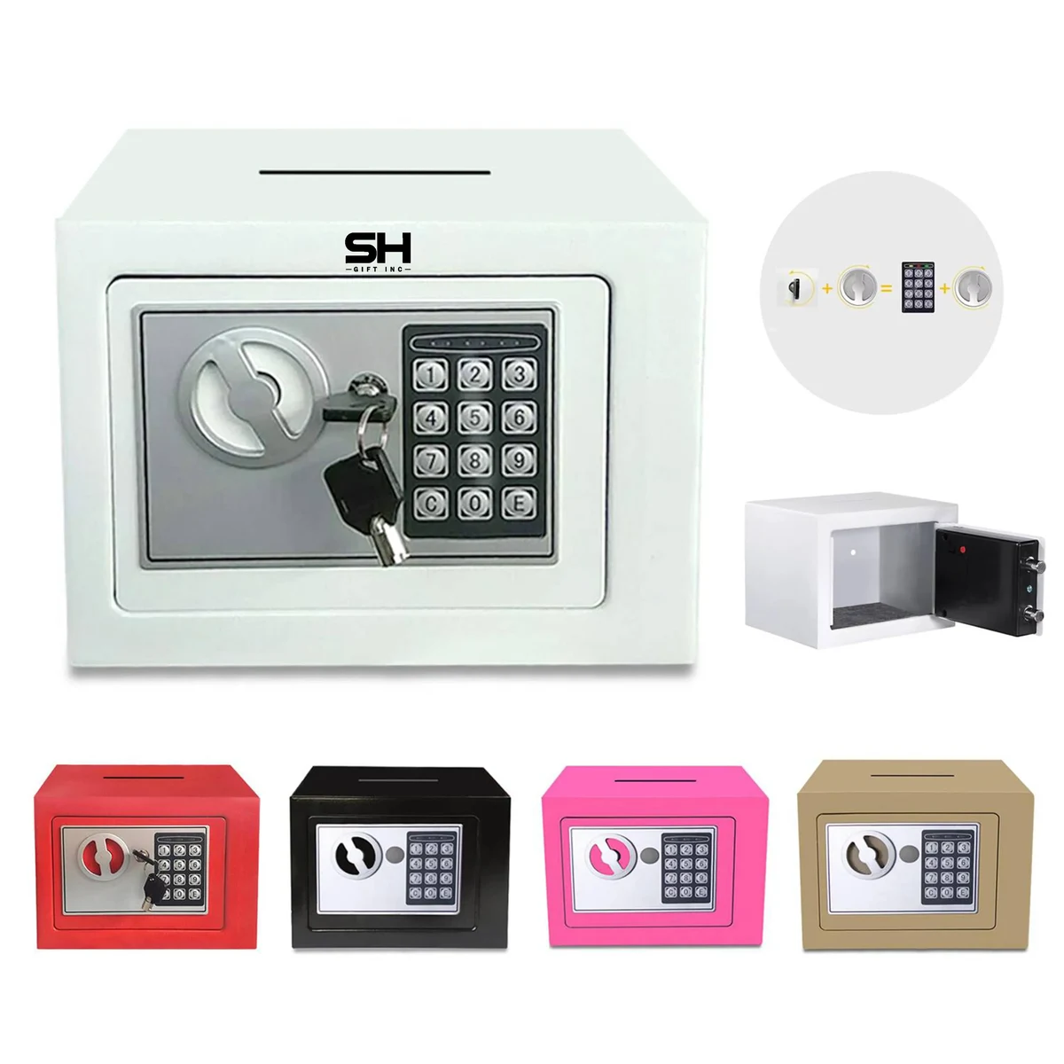 Small Safe Box With Digital Keypad & Keys 1