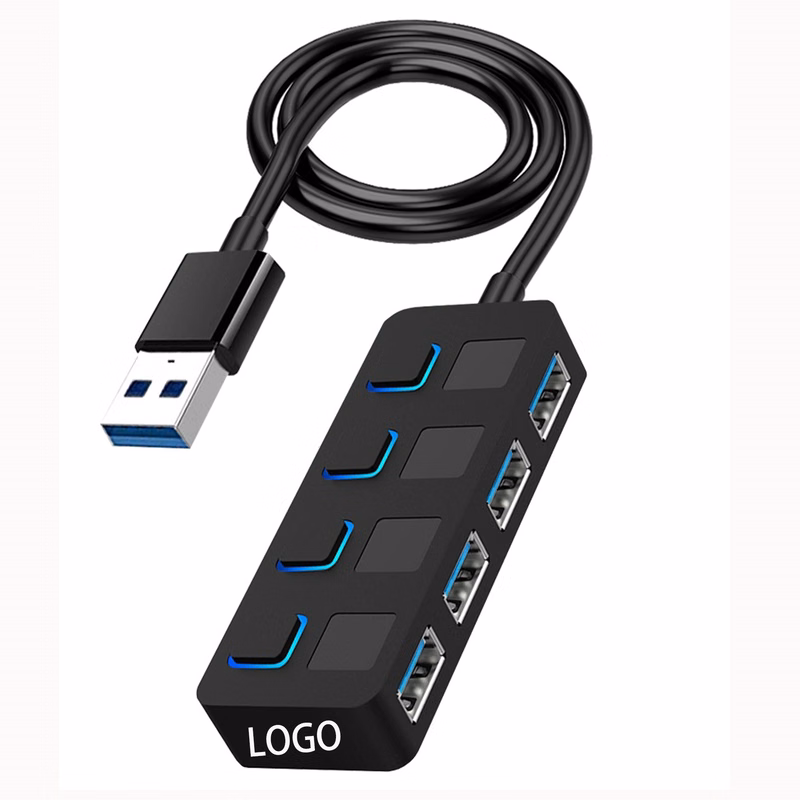 4-Port USB 3.0 Hub with Individual LED Power Switch