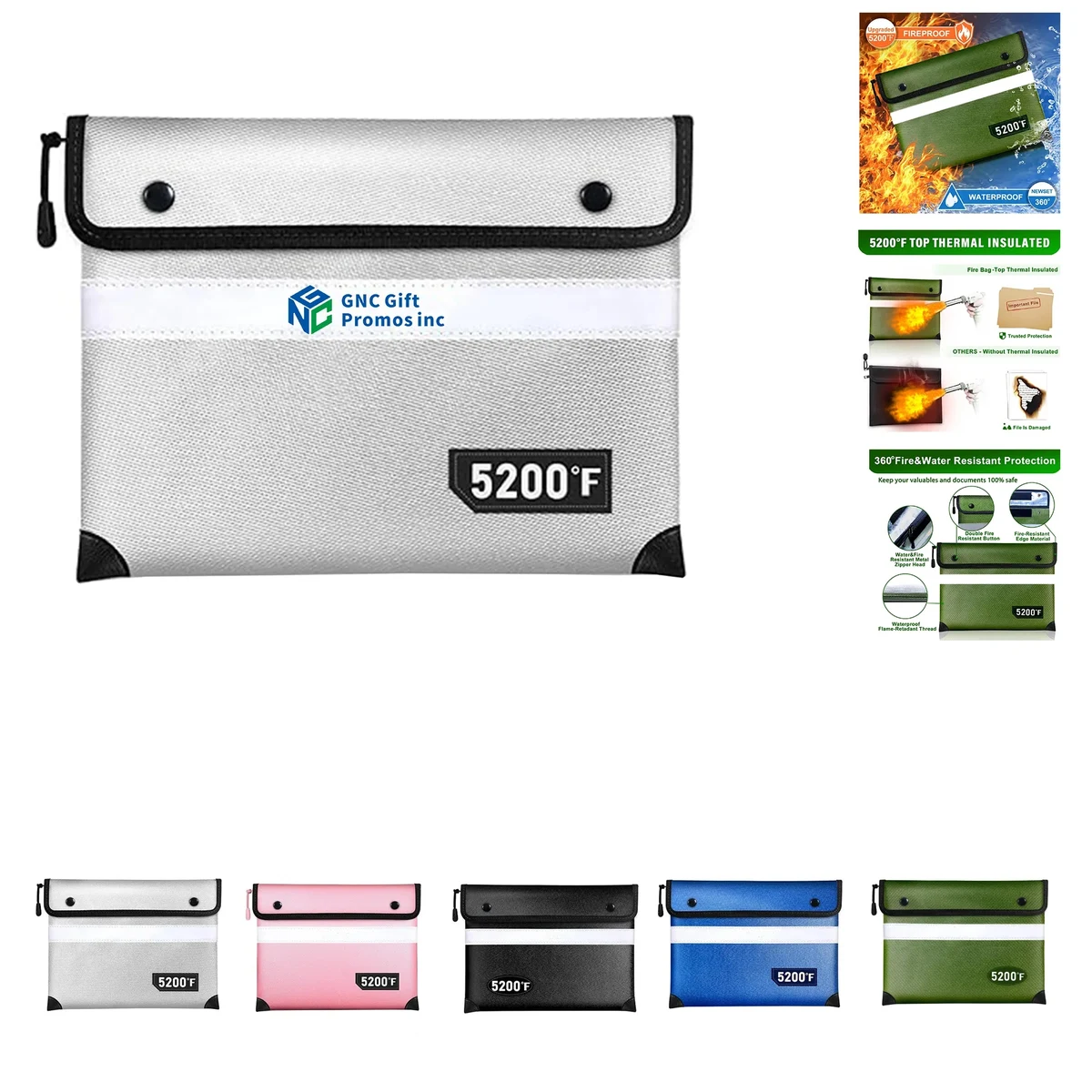 Upgraded Fireproof Document Bag 5200F 1