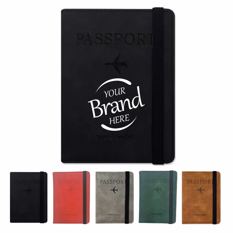 Leather Cards Passport Cover With Strap