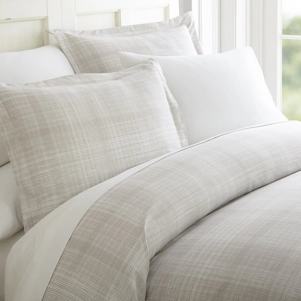 Duvet Cover Sets - Gray Thatch Pattern Queen 3 Piece 1
