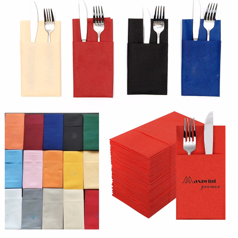 Personalized Foldable Utensil Pouch Napkin