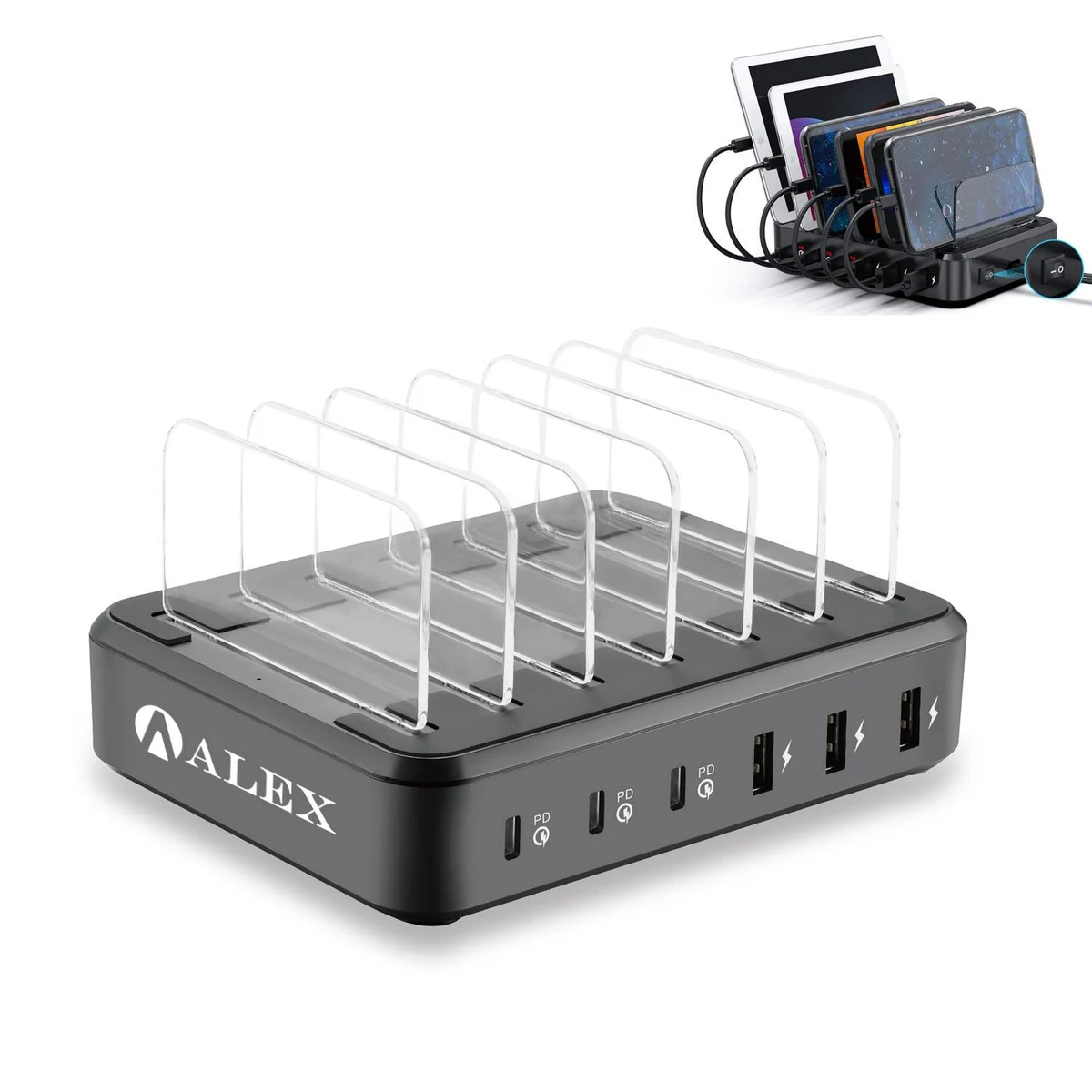 6-Port USB PD Fast Charging Station for Multiple Devices 1