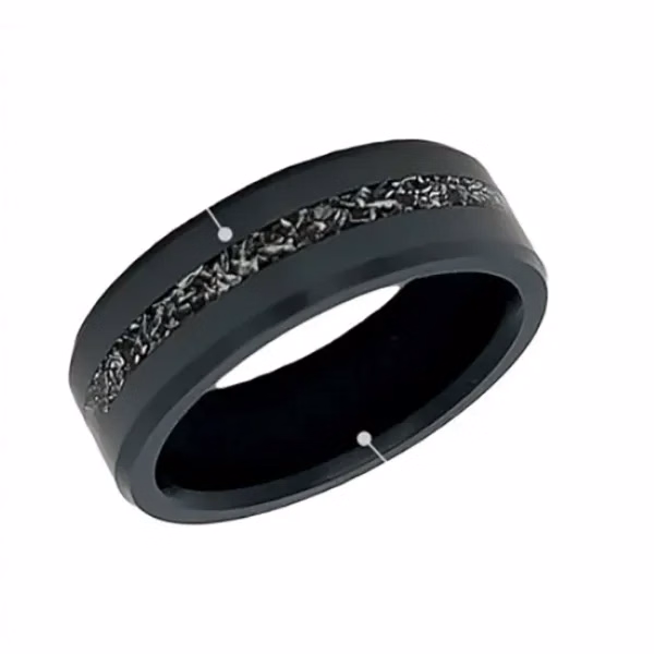 Stainless steel black ring