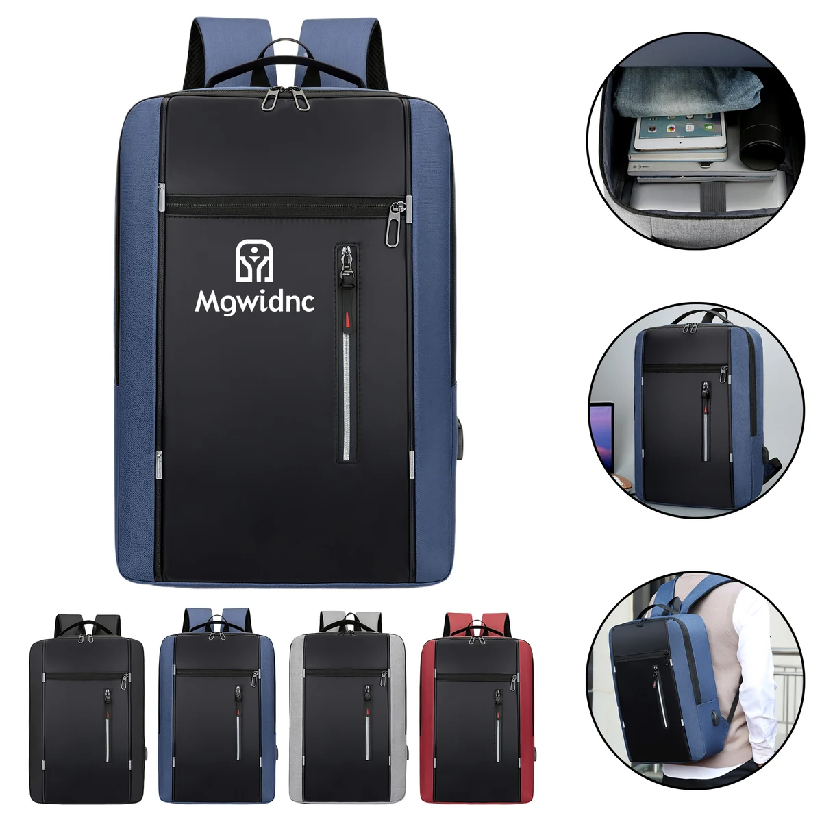 USB Charging Business Laptop Backpack for Men, Large Capacity Anti-Splash Student Bookbag. 1