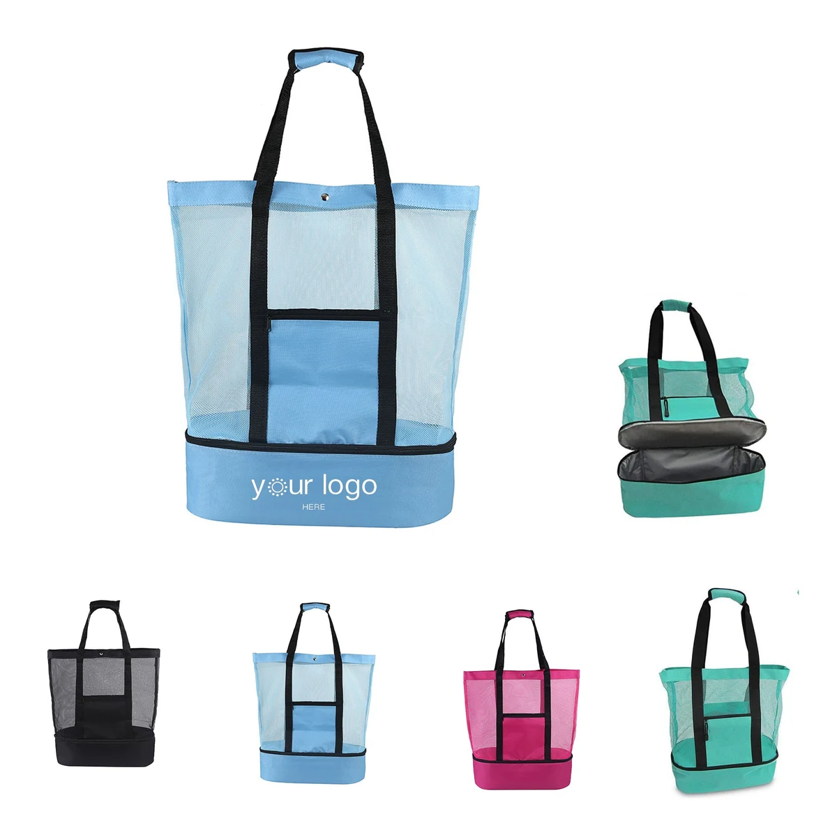 With Cooler Beach Mesh Bag 1