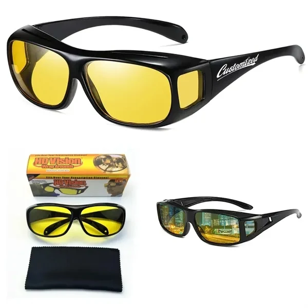 Custom Dual-Lens Driving Sunglasses with Yellow & Dark Lenses — Automotive Safety Item 1