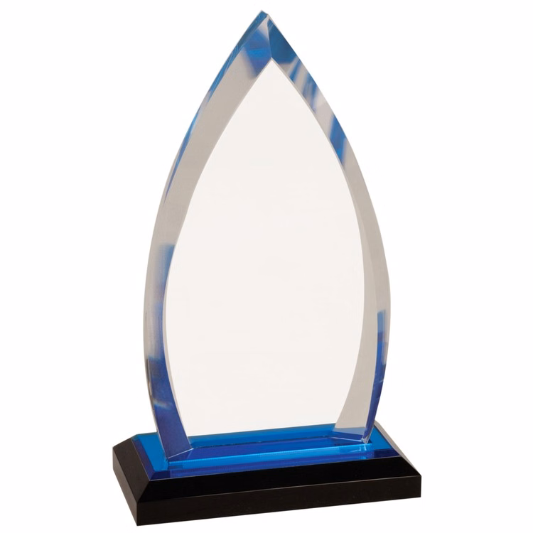 7-3/4" Oval Impress Blue Mirror Acrylic Award