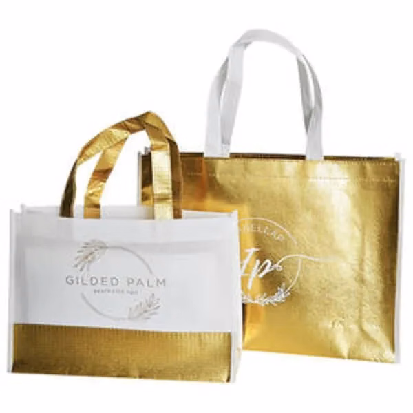 Custom Logo Printed Quilted Non-Woven Reusable Gift Tote