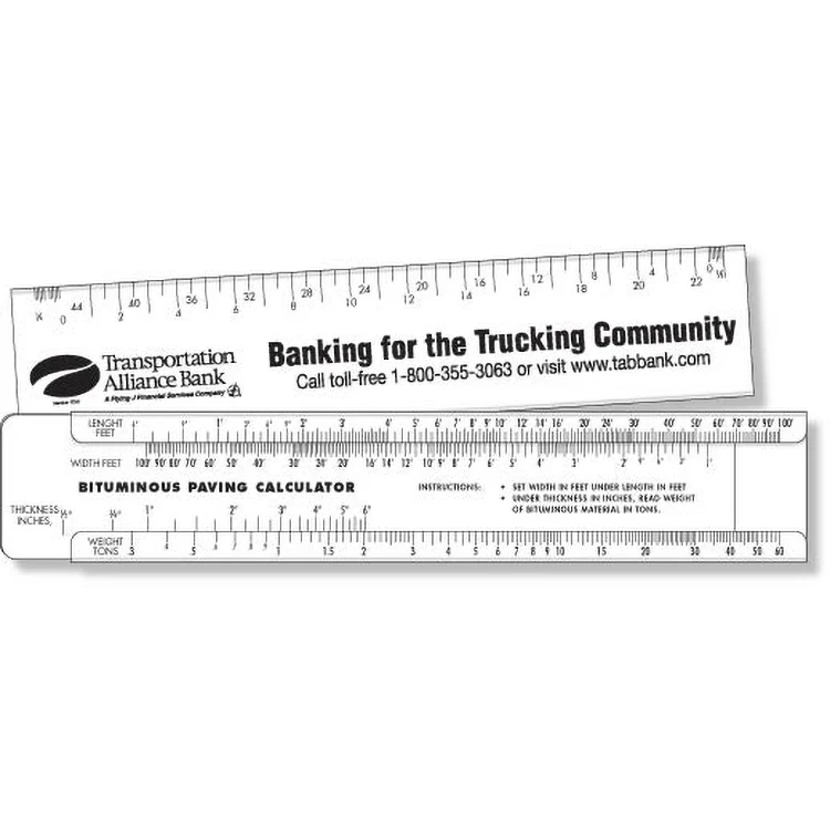Stock Plastic Paving Slide Calculator (1.31"x6.375"), Black Imprint 1
