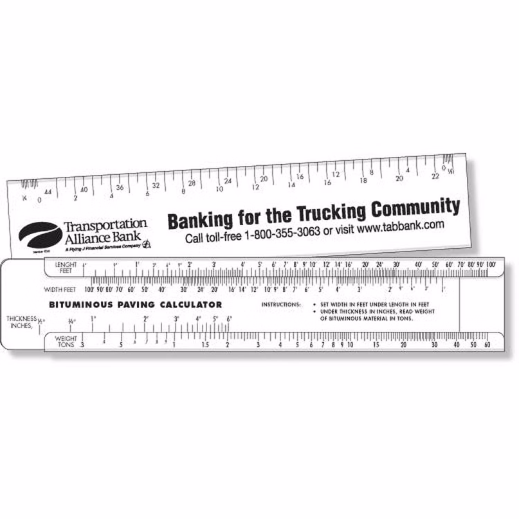 Stock Plastic Paving Slide Calculator (1.31"x6.375"), Black Imprint