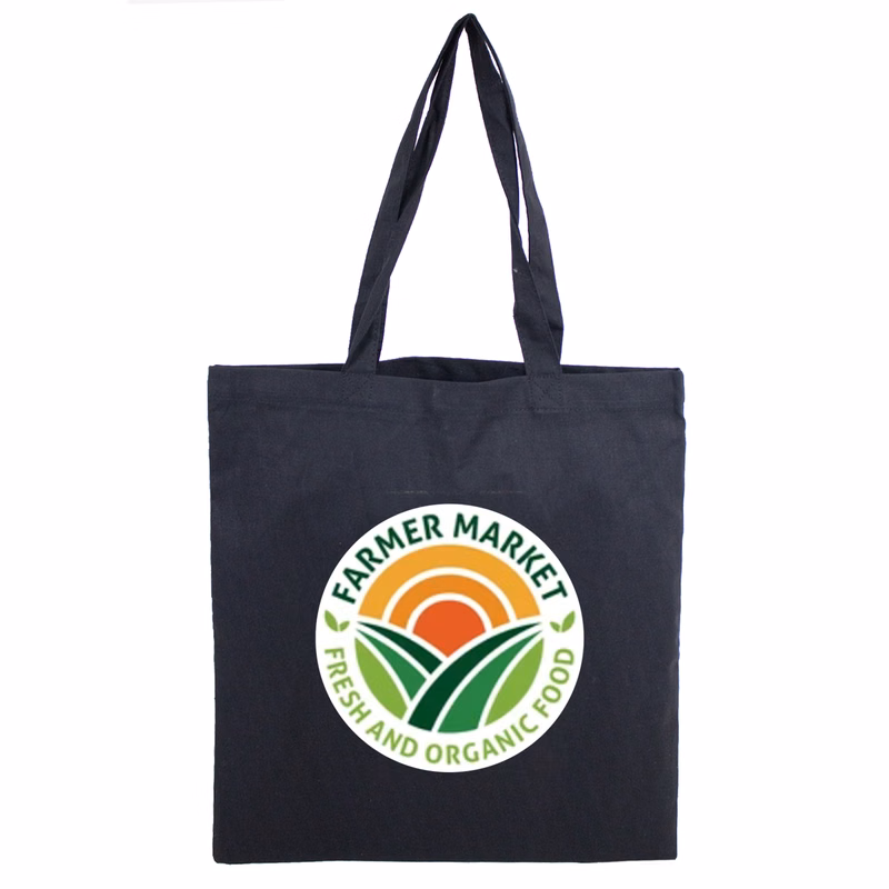 BLACK COTTON TOTE