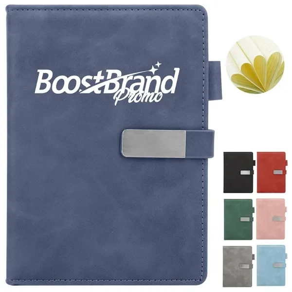 Custom A5 PU Leather Notebook with Magnetic Closure & Pen Loop — Professional Gifting 1