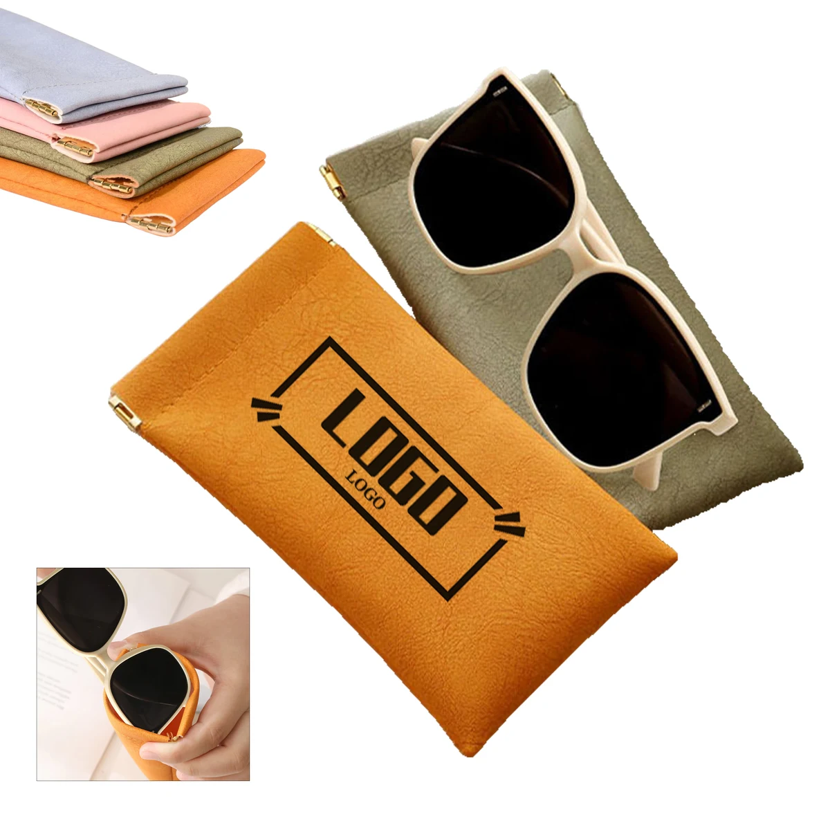 Automatic Closing PU Leather Eyeglass Case 1