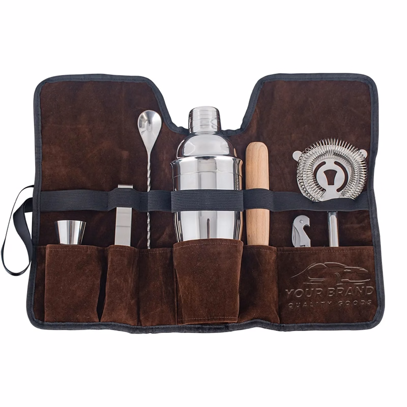 Cocktail Shaker 8-Piece Portable Bar Professional Tool Set