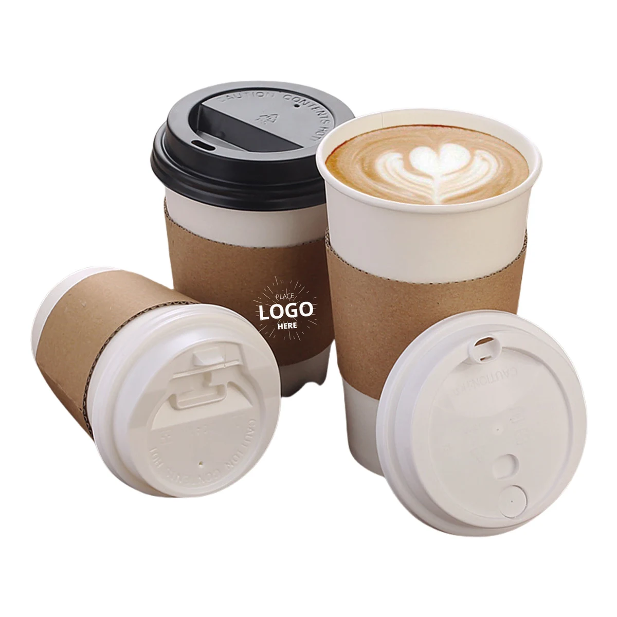 Paper Cup with Lids and Sleeves 1
