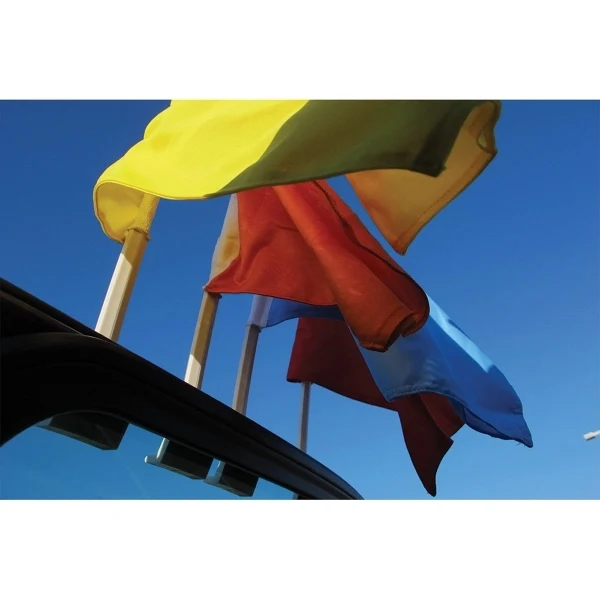 10.5" x 15" Stock Blank Car Flag - 2 ply w/Pole 1