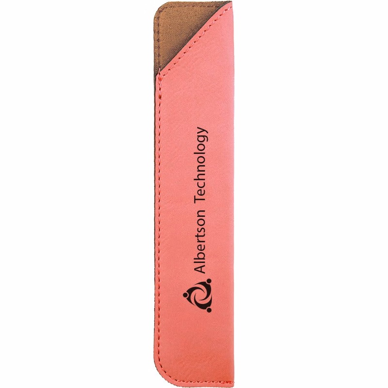 Pink Faux Leather Pen Case