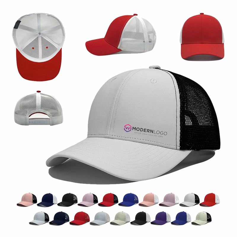 Two-Tone Polyester-Nylon Adjustable Unisex Trucker Cap