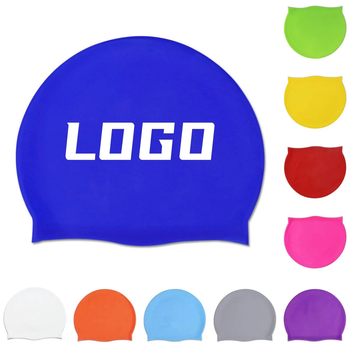 High Elasticity Custom Logo Silicone Swimming Cap 1
