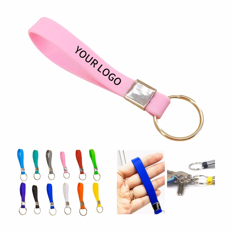 Silicone Wristband Keychain with Custom Logo for Key and Wallet Carrying