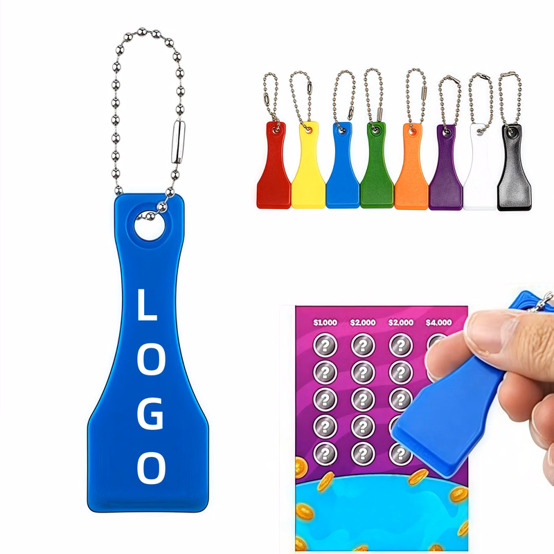 Multi-Color Plastic Lottery Ticket Scratcher Keychain Tool
