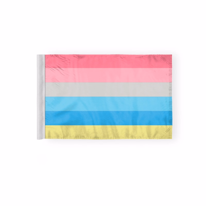 6''x9'' 2ply wPoly Genderflux Motorcycle Flag