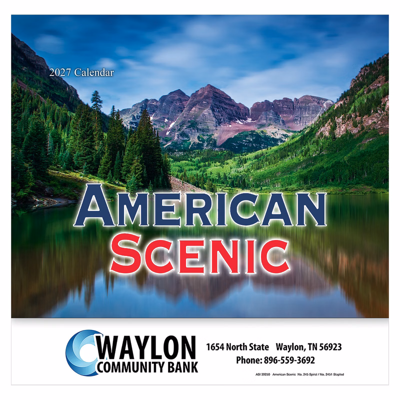 American Scenic Wall Calendar: 2027 Stapled