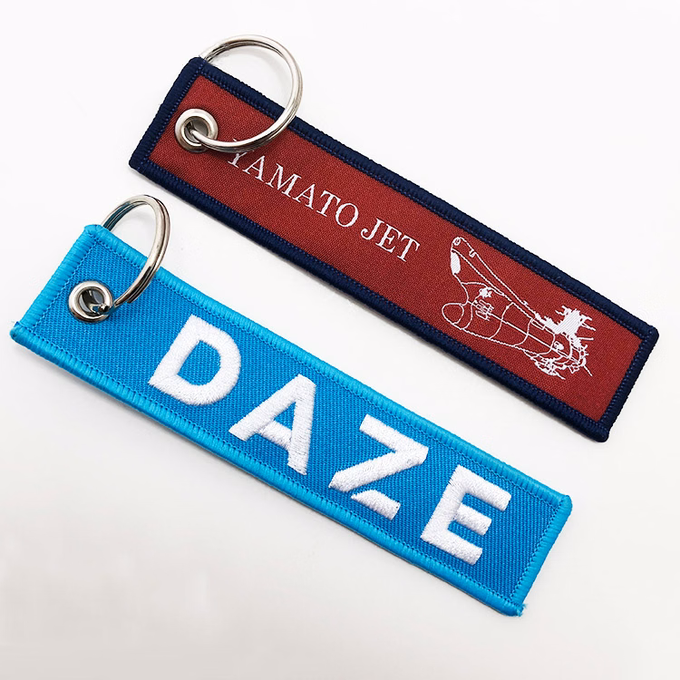 Embroidered polyester fabric Key Tag