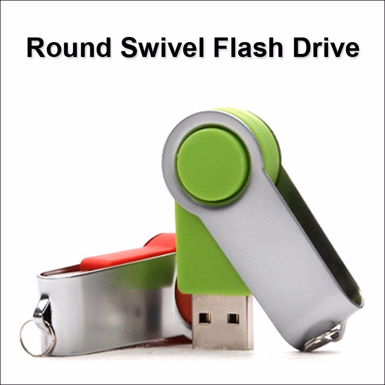 Round Swivel Flash Drive / USB - 512 MB Memory