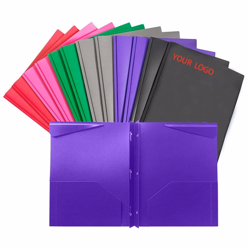 Plastic Pockets Folders With Brads