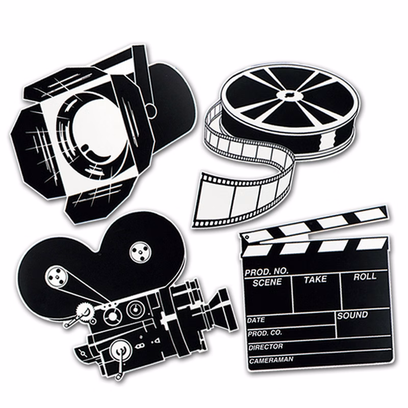 Black & White Movie Set Cutouts