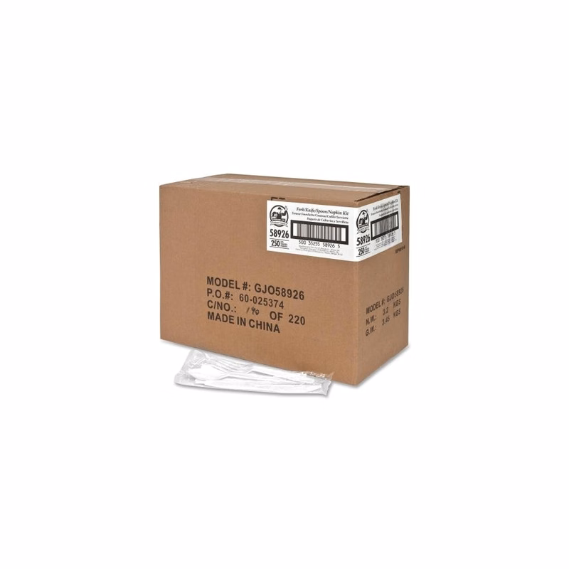 Utensils & Napkin Kits - White Preassembled