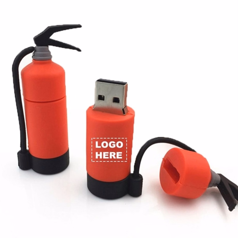 Rubber PVC Fire Extinguisher Shape USB Flash Drive