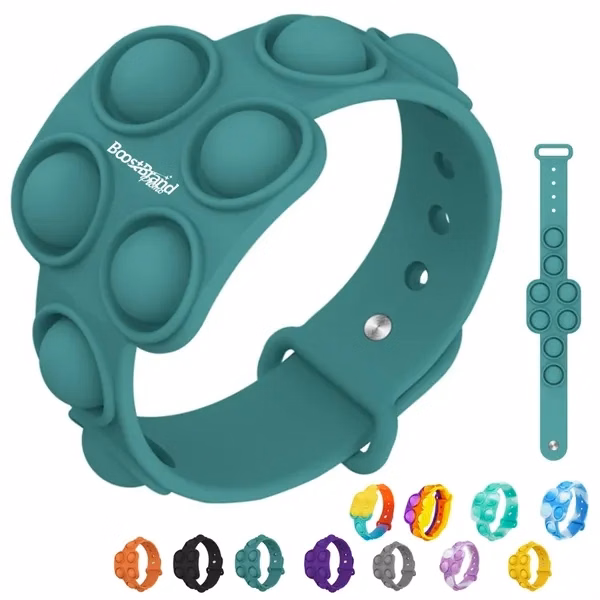 Custom Wearable Silicone Pop Bubble Fidget Wristband — Stress Relief Accessory