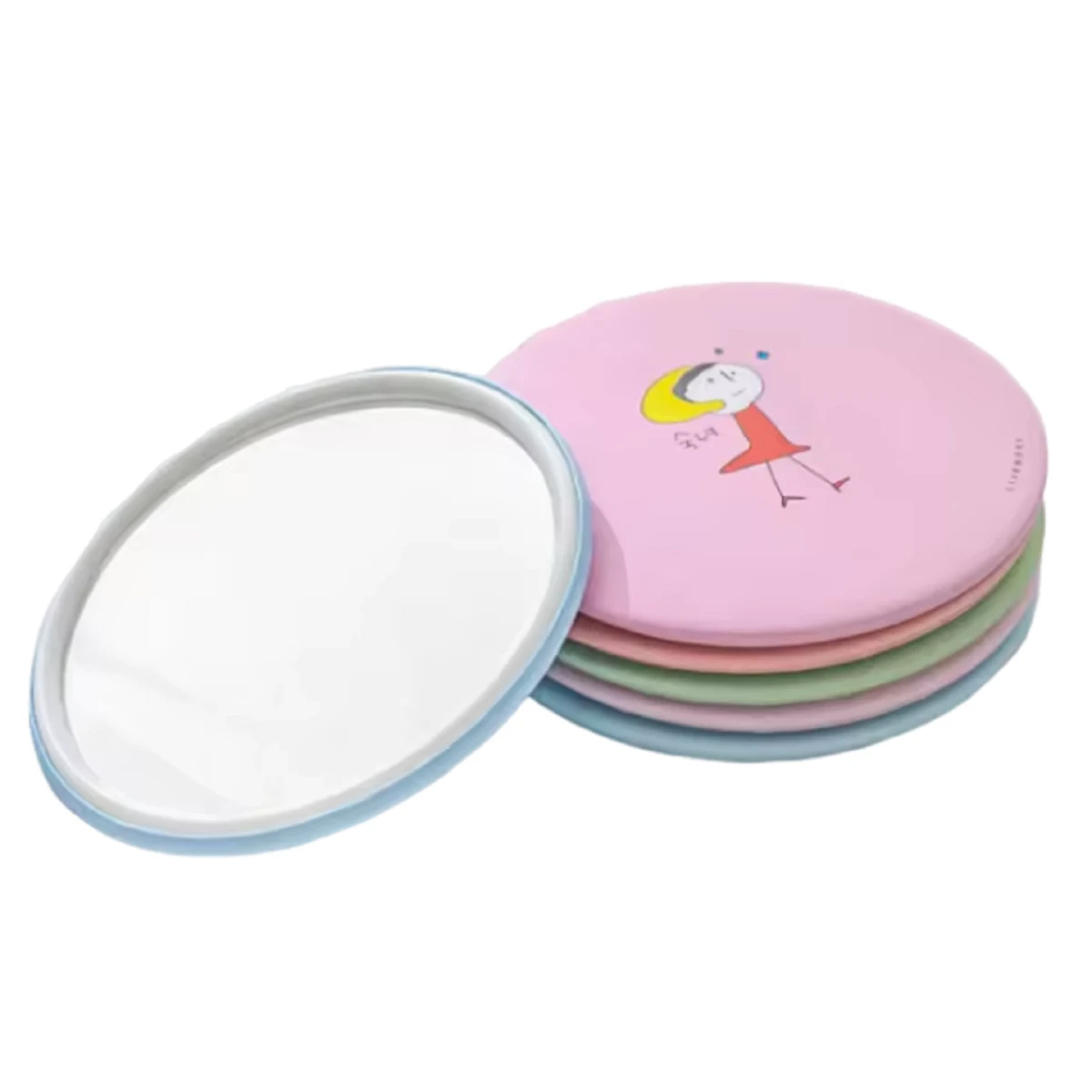 Round Tin Compact Makeup Mirror 1