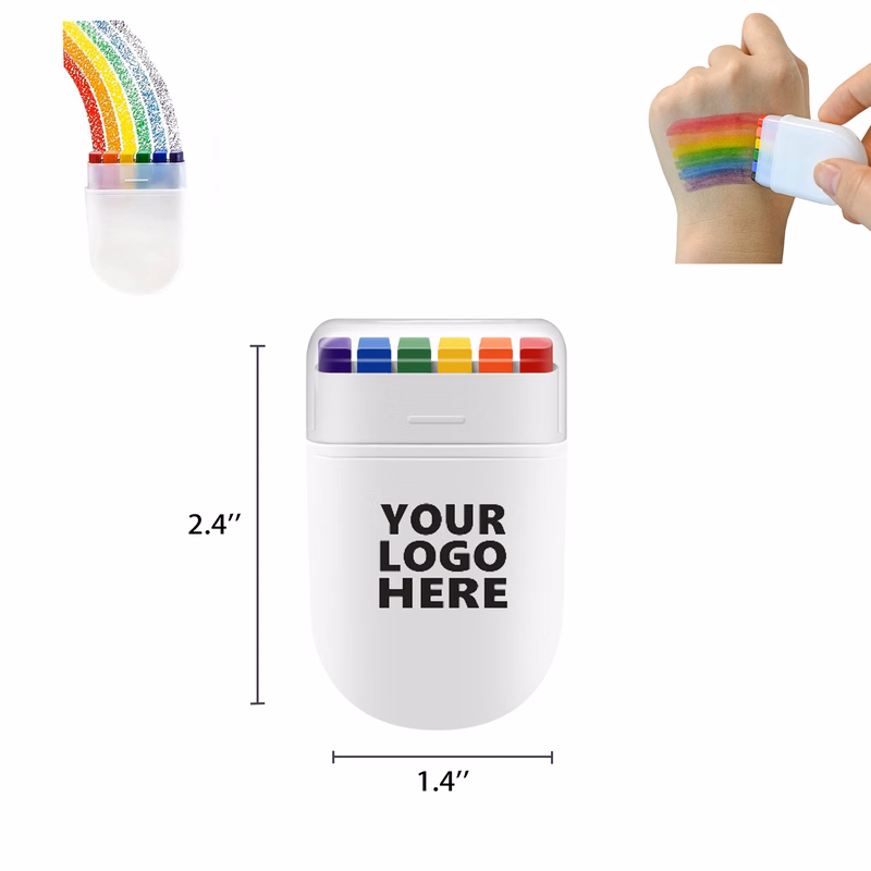 Rainbow Fan Brush Face Paint Stick
