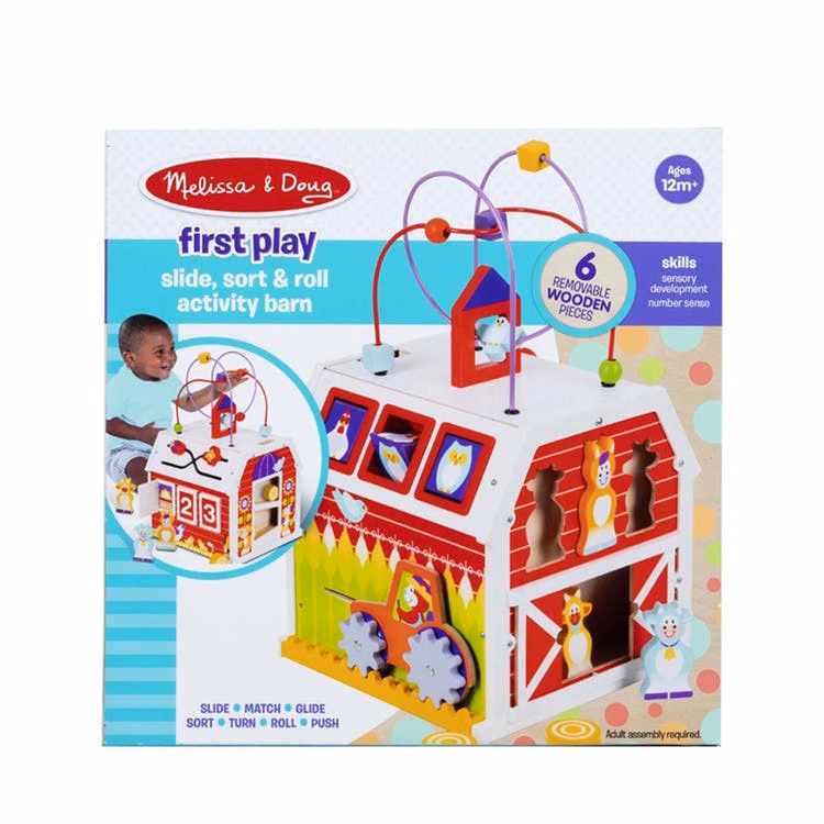 Melissa & Doug Slide Sort & Roll Activity Barn - 12M+