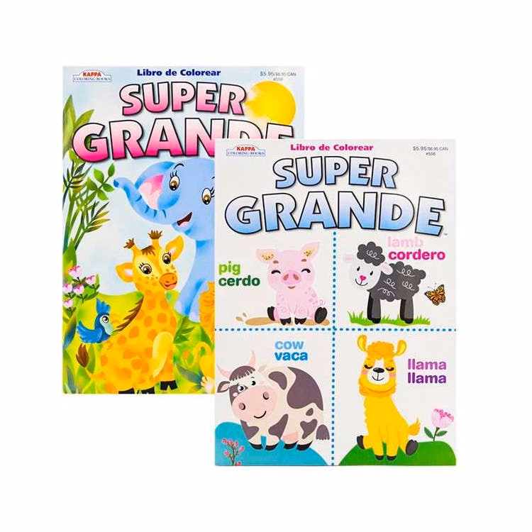 Super Grande Bilingual Coloring Books 80 Pages