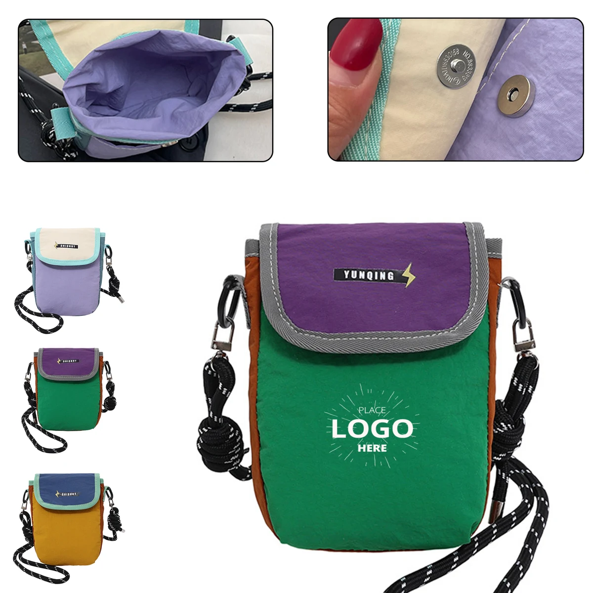 Color?Block Mini Cell Phone Crossbody Pouch 1