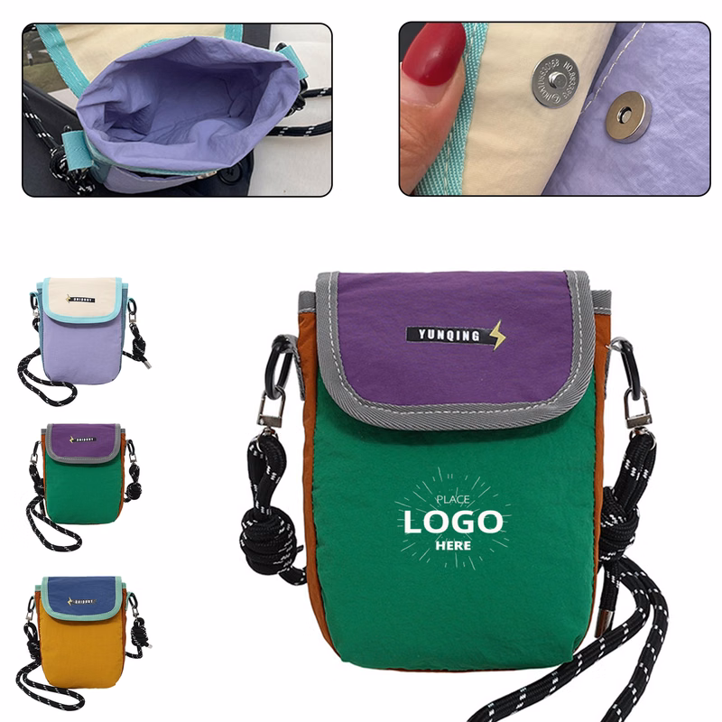 Color?Block Mini Cell Phone Crossbody Pouch