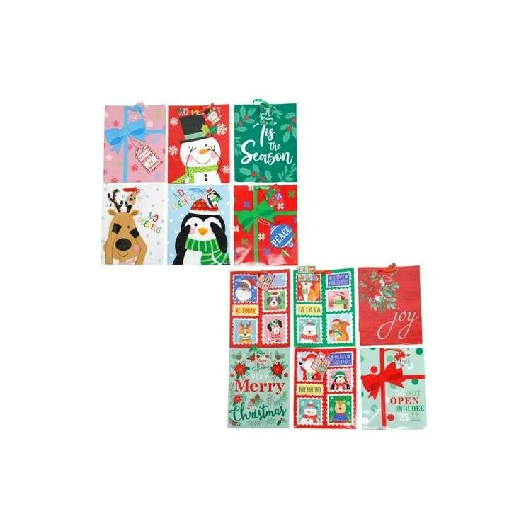 Christmas Bags Large - 12 Assorted 1
