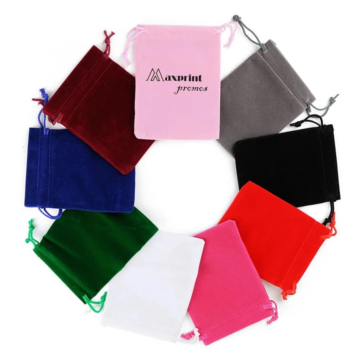 Custom Multi-Color Velvet Drawstring Bag 1