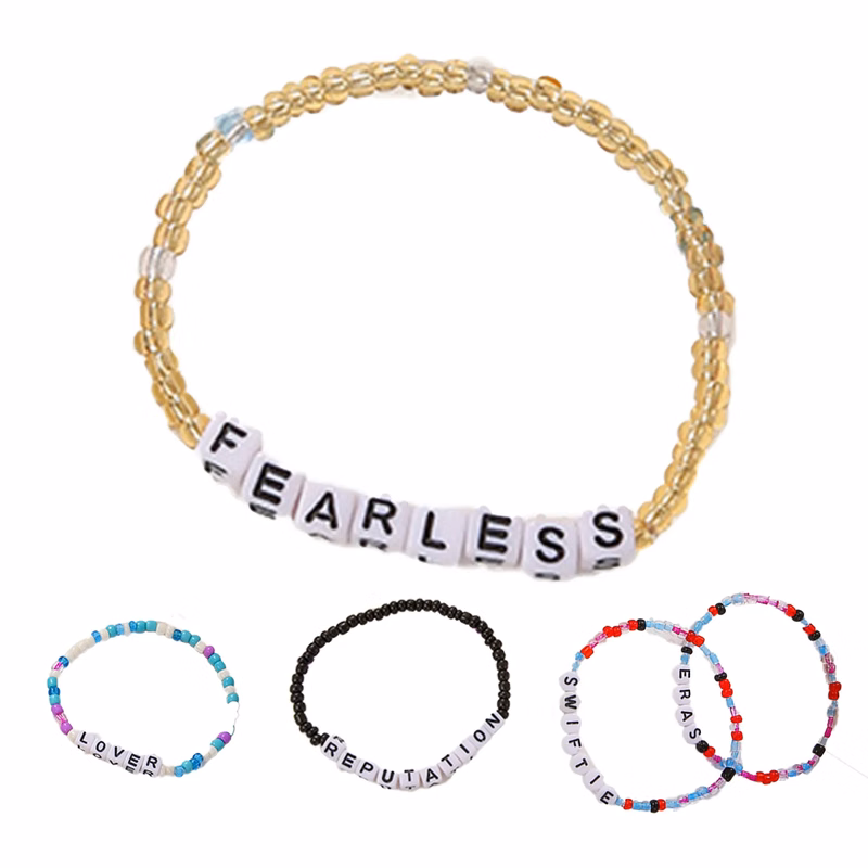 Colorful Alphabet Beaded Elastic Bracelets