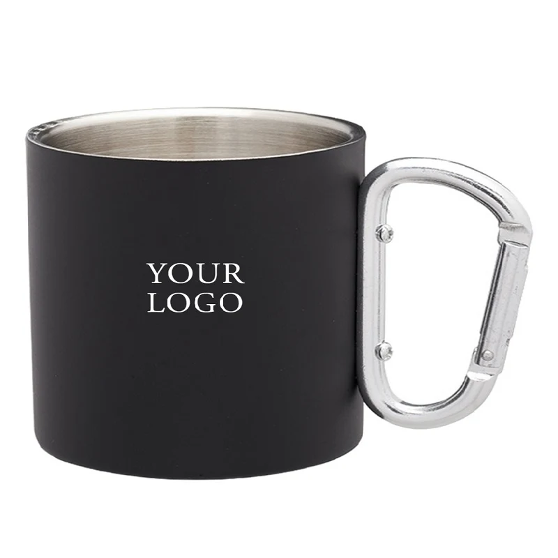 Stainless Steel Mug with Carabiner Handle, 10 oz. 1