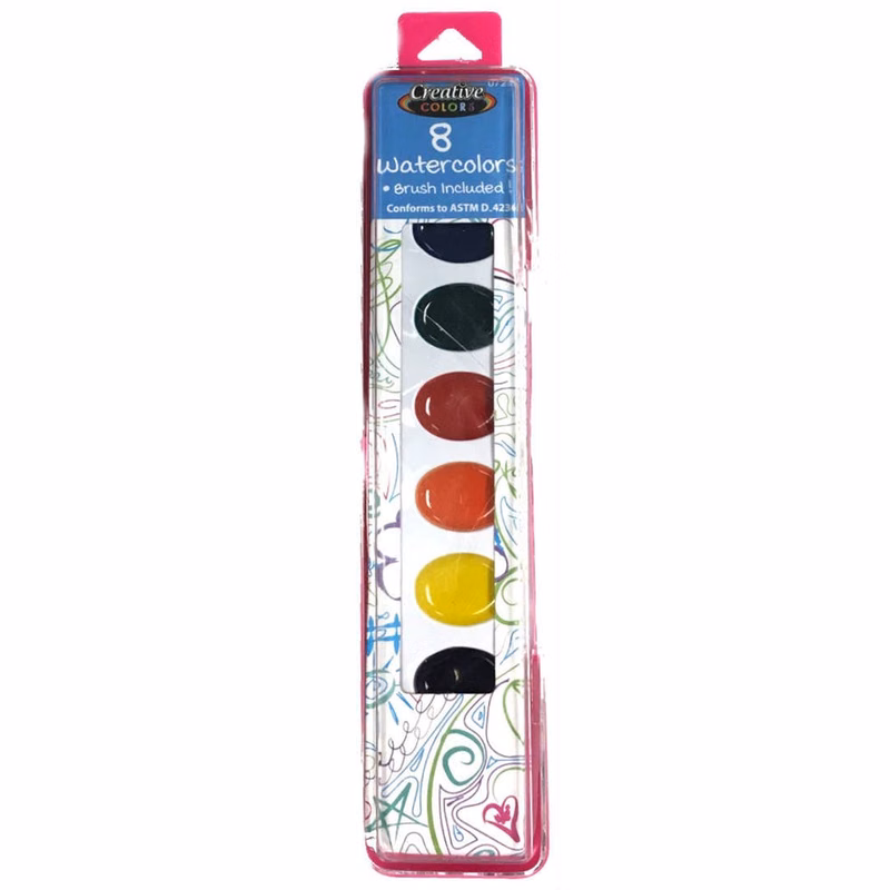Watercolor Paint Sets with Brush - 8 Colors