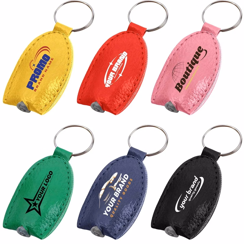 PU Leather LED Flashlight Keychain