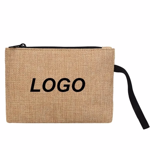 Cotton Linen Cosmetic Zipper Pouch