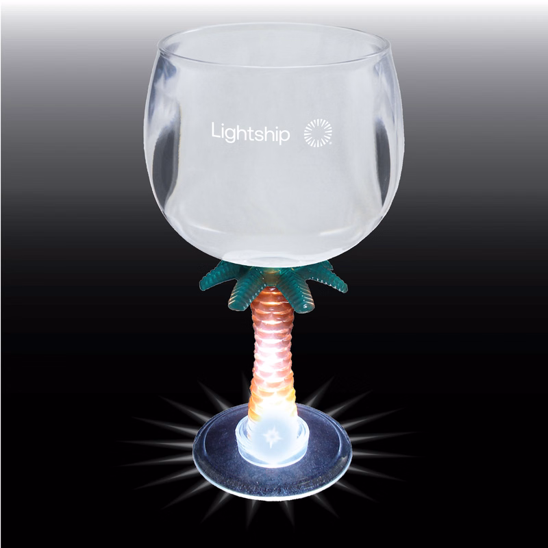 12oz Light Up Novelty Stem Plastic Wine Goblet